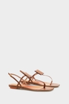 Cube flat leather sandals