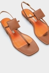 Cube flat leather sandals