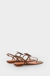 Cube flat leather sandals