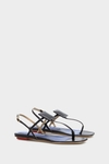 Cube flat leather sandals