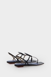 Cube flat leather sandals