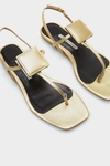 Cube flat leather sandals