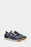 Canvas Cube Denim and leather sneakers