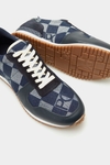 Canvas Cube Denim and leather sneakers