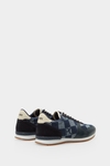 Canvas Cube Denim and leather sneakers