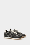 Canvas Cube Denim and leather sneakers