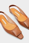 POP CUBE LEATHER SLINGBACK FLATS