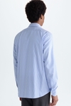 Needle striped twill shirt