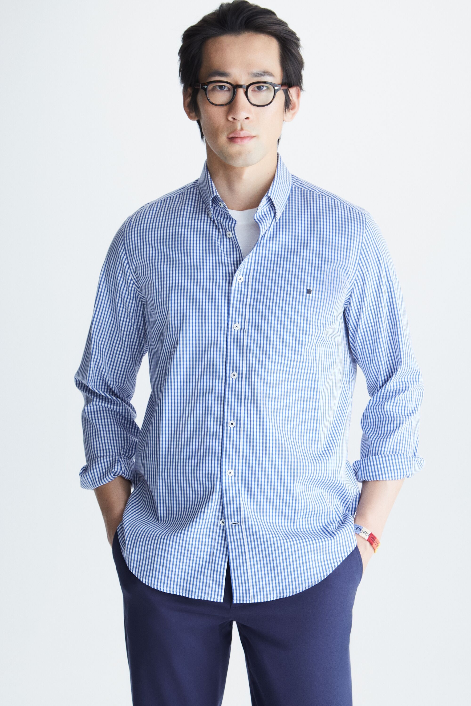 GINGHAM CHECK POPLIN SHIRT