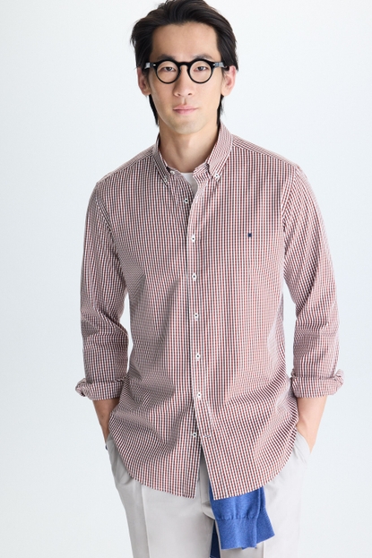 GINGHAM CHECK POPLIN SHIRT