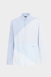 Striped patchwork poplin shirt