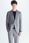 Wool zig-zag weave classic fit suit jacket