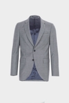 Wool zig-zag weave classic fit suit jacket