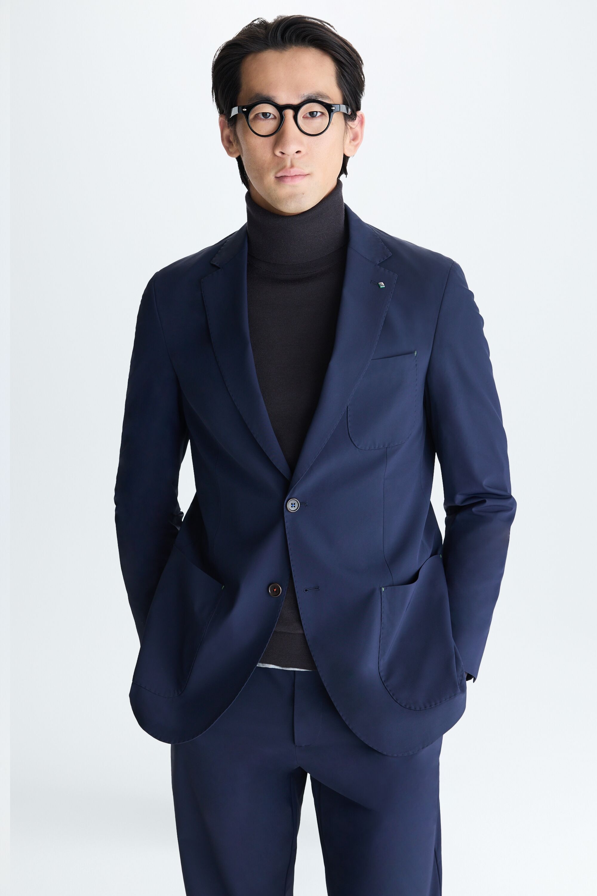 Technical nylon relaxed fit suit jacket