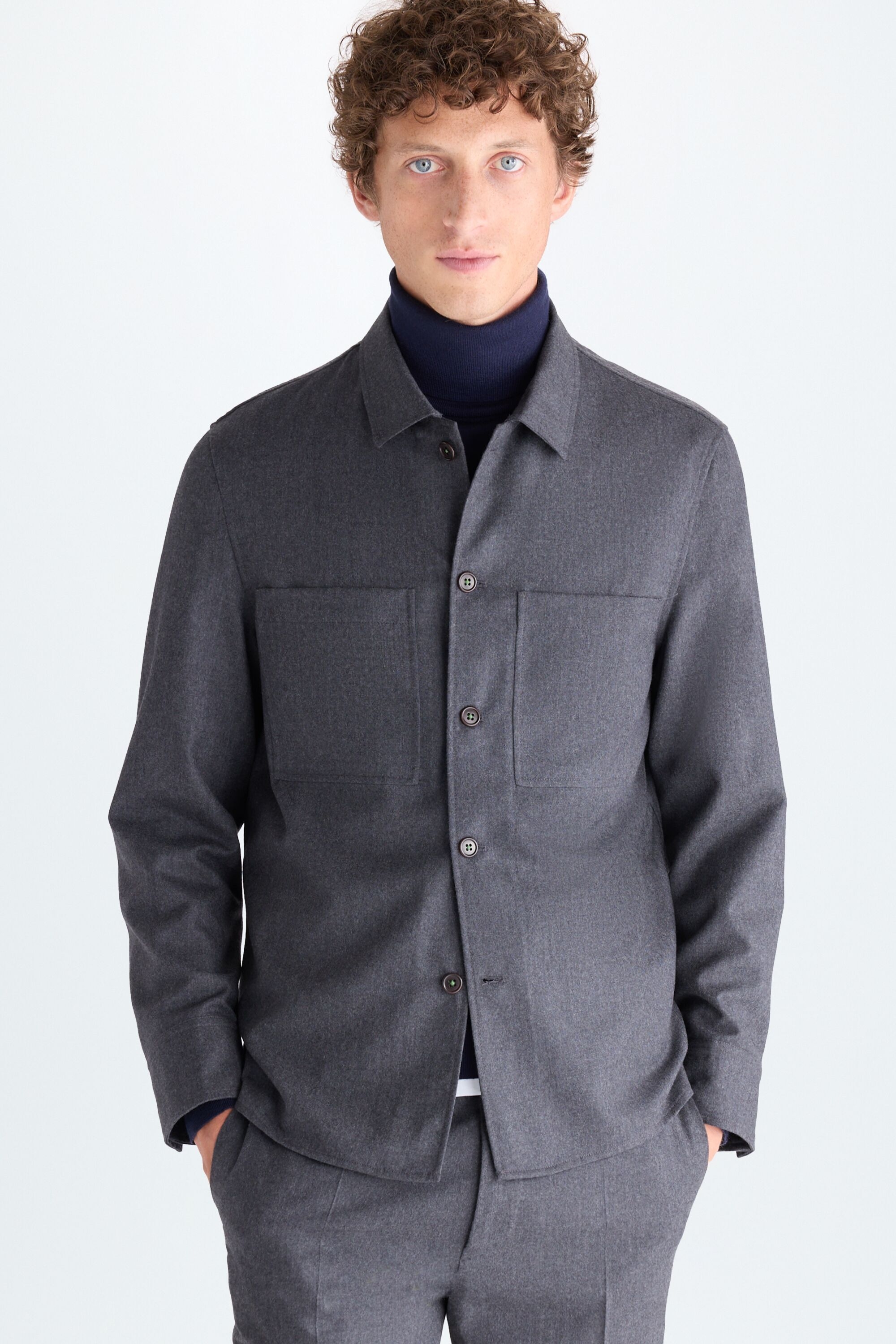 Wool flannel overshirt