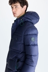 Hooded down-quilted nylon coat