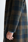 Chequered wool neoprene duffle coat