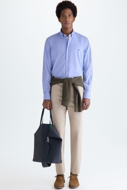 COTTON TWILL REGULAR FIT CHINO TROUSERS