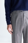 WOOL ZIG-ZAG WEAVE CLASSIC FIT SUIT TROUSERS