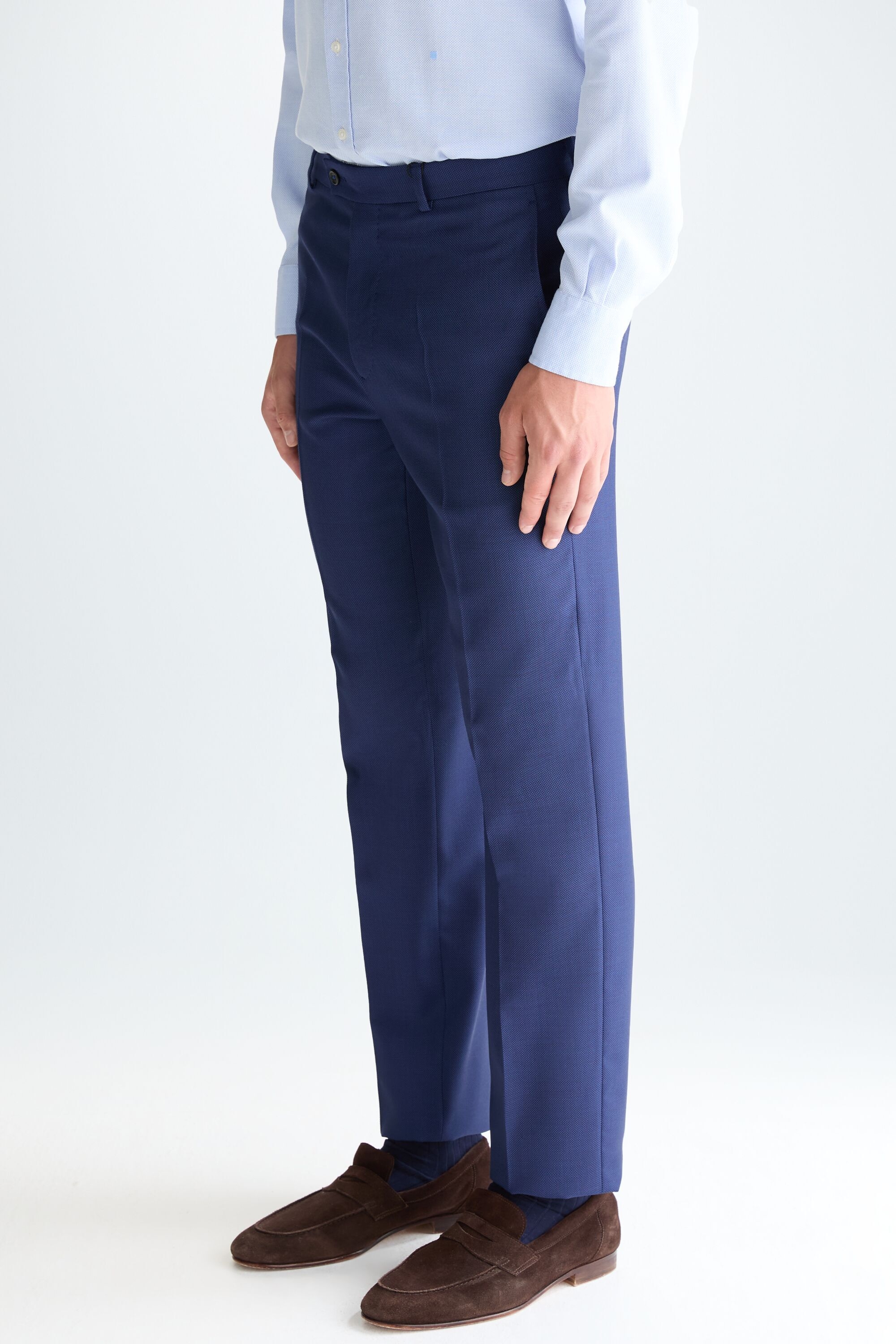 Pantalón de traje classic fit ojo de perdiz lana