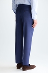 Wool bird's eye weave classic fit suit trousers