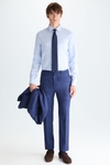 Wool bird's eye weave classic fit suit trousers