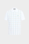 Checkered print pique polo shirt