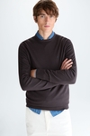 Crew neck merino wool sweater