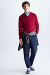 V-neck pima cotton sweater