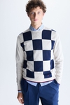 Cubes intarsia cotton sweater