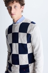 Cubes intarsia cotton sweater