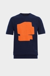 Cube intarsia knit t-shirt