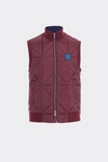 Origami-quilted nylon cotton knit gilet