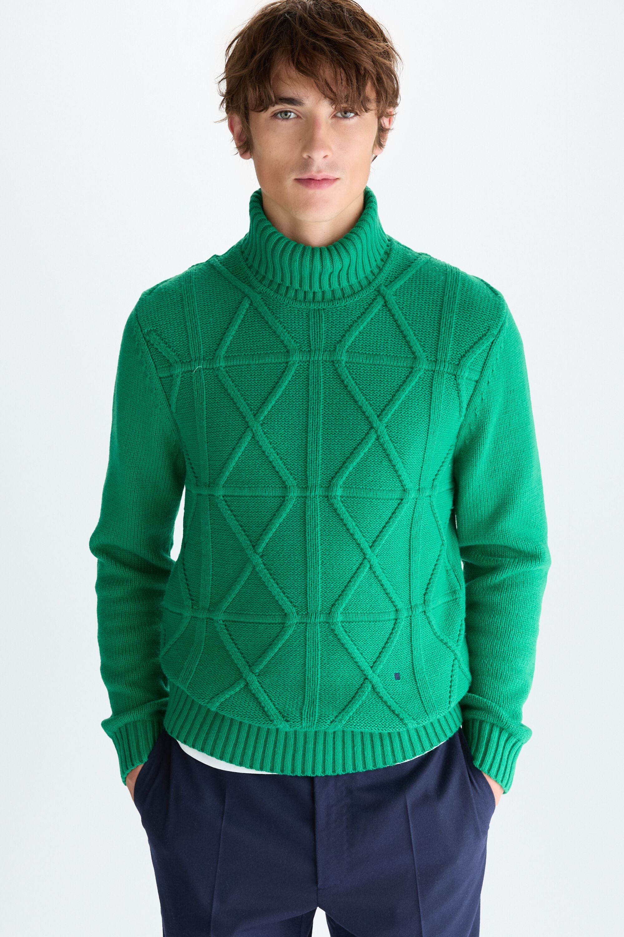 Turtleneck Origami cotton sweater