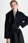 Double-faced wool oversize wrap coat