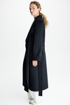 Double-faced wool oversize wrap coat