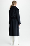 Double-faced wool oversize wrap coat