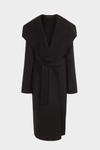 Double-faced wool oversize wrap coat