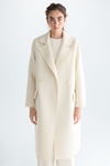 Double-faced wool straight-fit double-breasted tailored coat