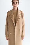 Double-faced wool straight-fit tailored coat