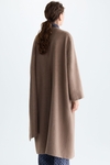 Scarf-detailed double-faced wool long coat