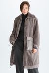 Fur nylon oversize midi coat