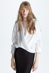 FLOWER SILK OVERSIZE WRAP SHIRT