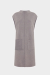 Stretch-knit straight-fit long gilet