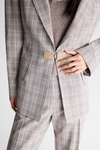 Chequered double-faced fitted blazer