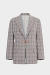 Chequered double-faced fitted blazer