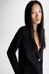 Double-faced stretch knit straight-fit blazer