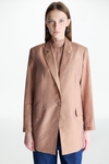 Semi-sheer lyocell straight-fit blazer