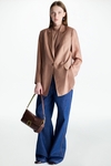 Semi-sheer lyocell straight-fit blazer