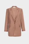 Semi-sheer lyocell straight-fit blazer